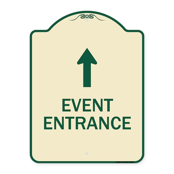 Signmission Event Entrance With Up Arrow Heavy-Gauge Aluminum Architectural Sign, 24" H, TG-1824-24087 A-DES-TG-1824-24087 - main